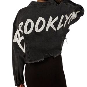 Trio Urban Cropped Denim Jacket - Black Brooklyn